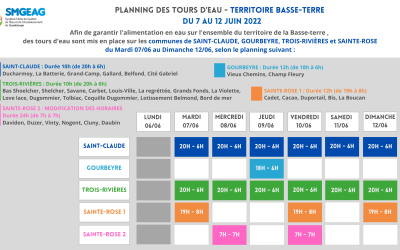 TERRITOIRE BASSE-TERRE : TOURS D’EAU SOLIDAIRES DU 7 AU 19 JUIN 2022