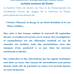 Communiqué du 25 septembre 2023 : Distribution de l’eau potable perturbée dans certains secteurs du Gosier