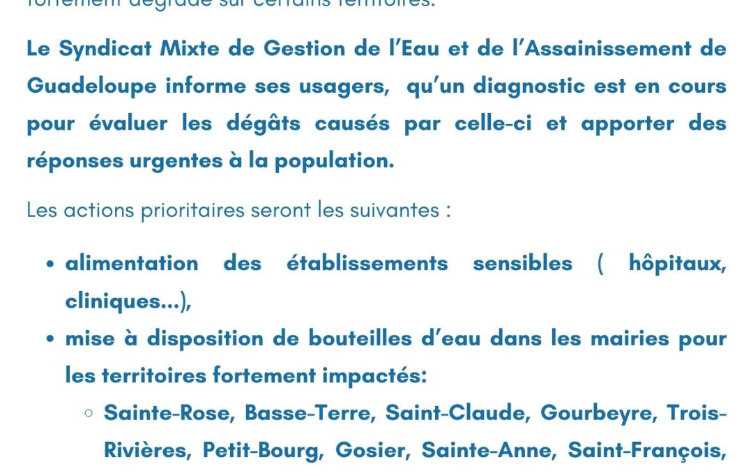 Communiqué  du 3 octobre 2023 : Communiqué suite au passage de la tempête Philippe