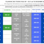 Planning des tours d’eau territoire BT et GT jusqu’au 31 décembre