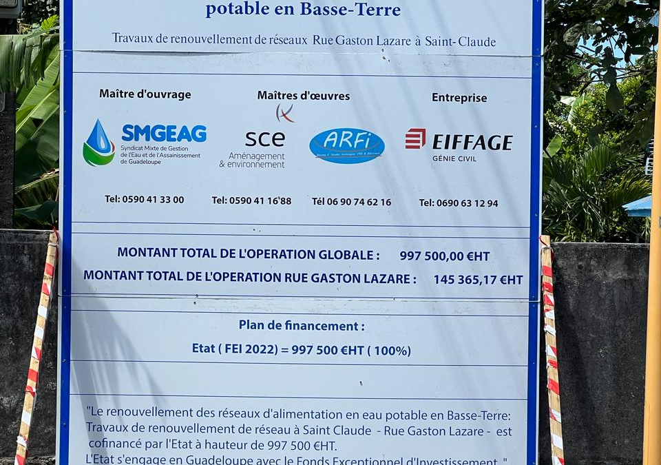 Papaye Saint-Claude  : Réhabilitation de l’usine de Production d’Eau Potable.