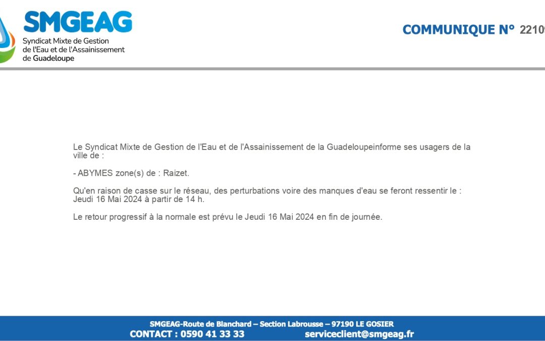 Communiqué – Les Abymes