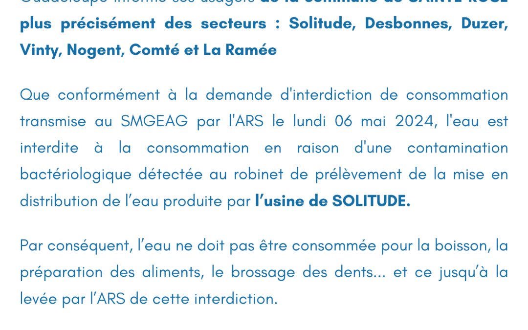 Communiqué – Interdiction Sainte-Rose