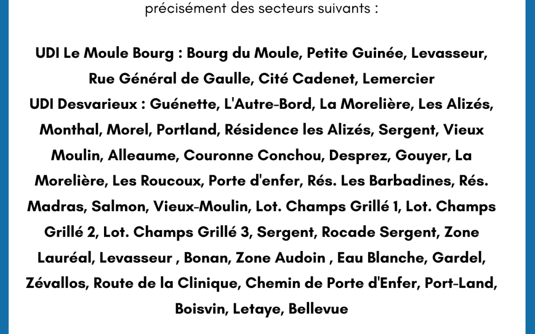 Levée d’interdiction de consommer l’eau – Le Moule