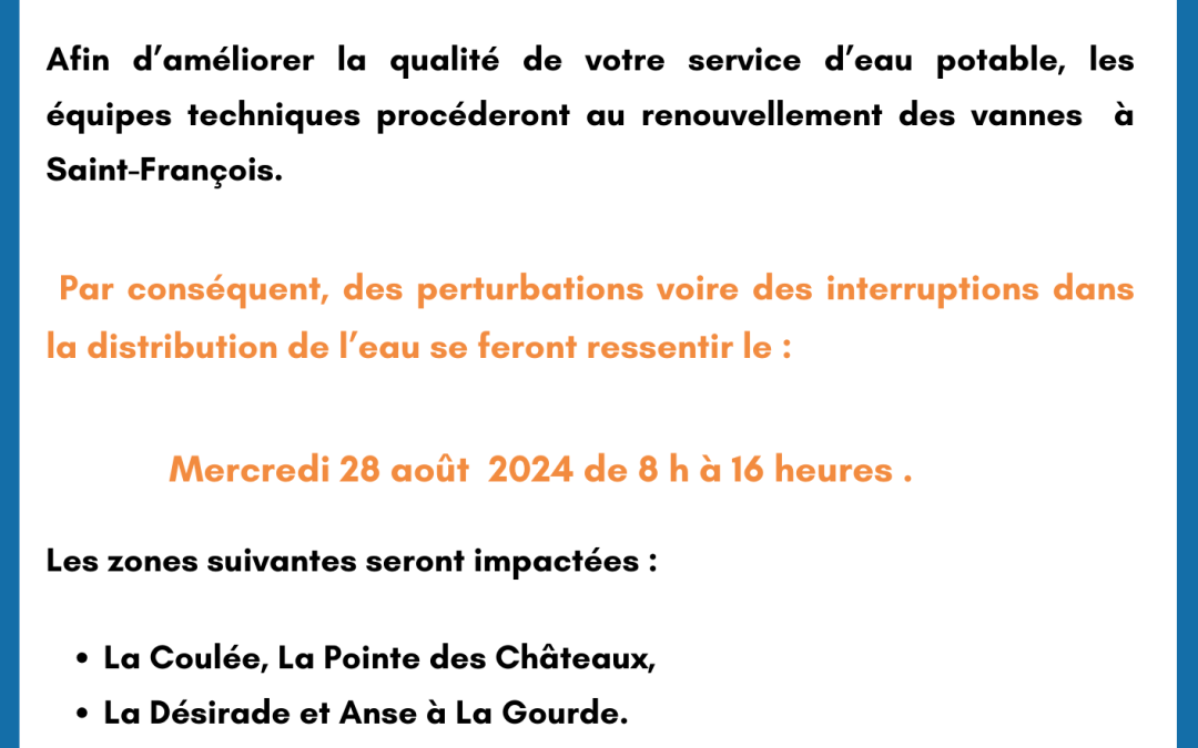 Communiqué : Saint-François