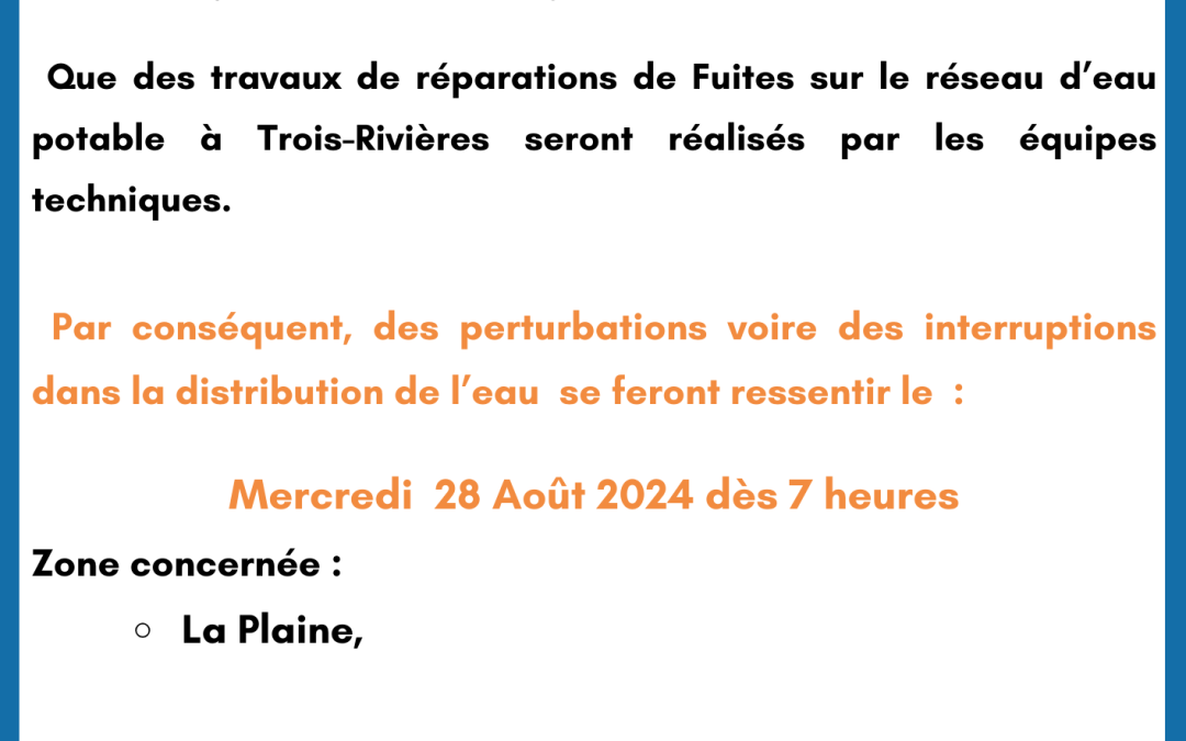 Communiqué : Trois-Rivières