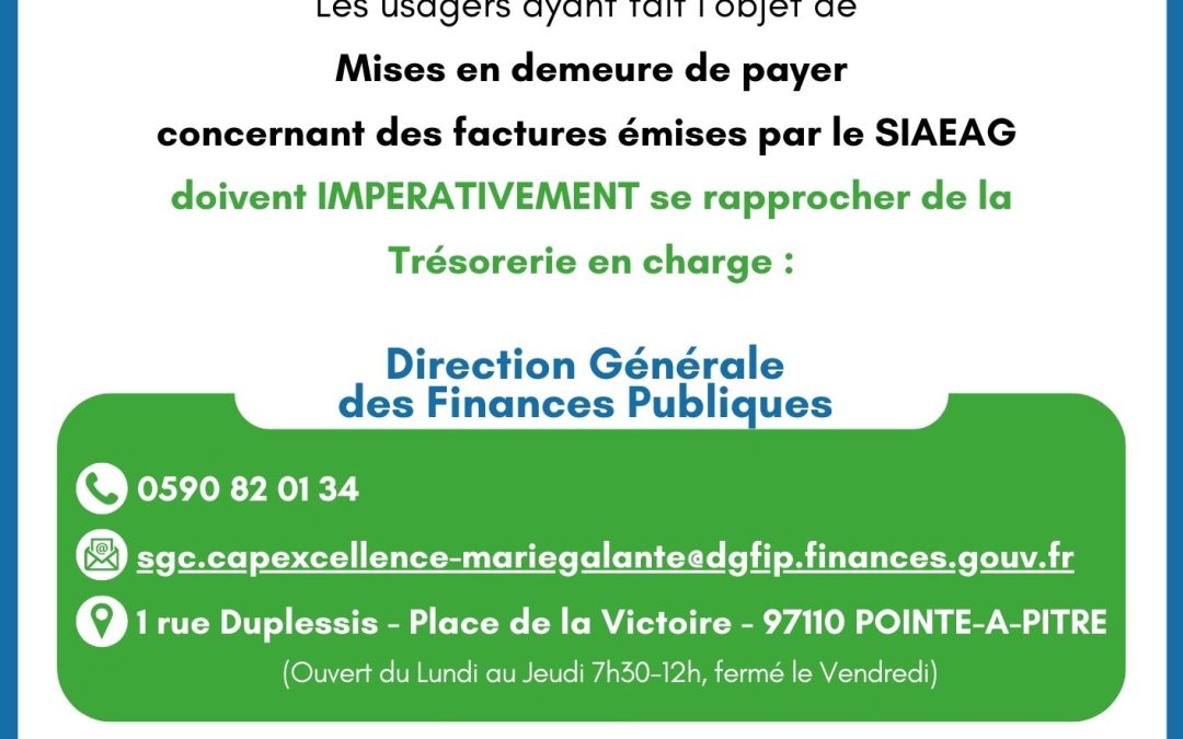 Information pratique : liquidation SIAEAG