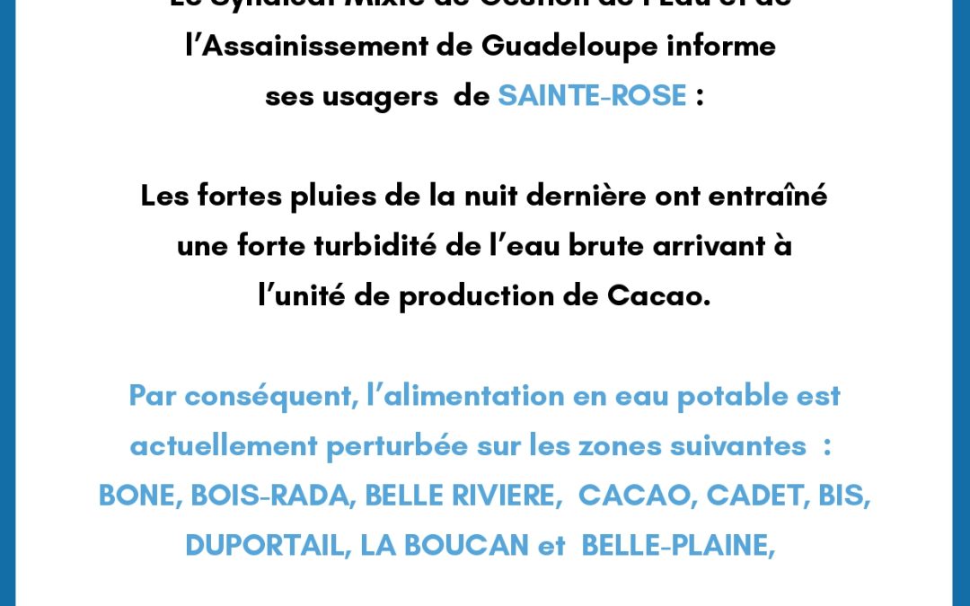 Communiqué : Sainte-Rose