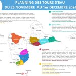MISE A JOUR : Planning des tours d’eau du 25 novembre au 1 Décembre 2024