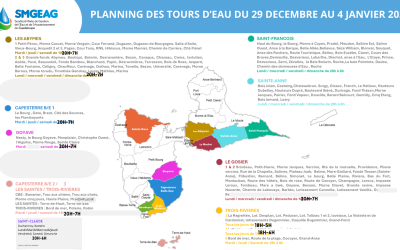 Planning des tours d&rsquo;eau du 29 décembre au 4 janvier 2026