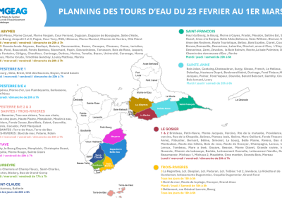 Planning des tours d&rsquo;eau du 23 février au 1er mars 2026