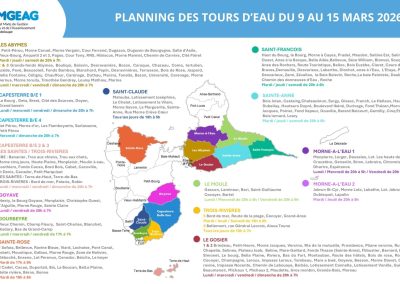 Planning des tours d&rsquo;eau du 09/03/26 au 15/03/26