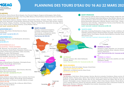 Planning des tours d&rsquo;eau du 16/03/26 au 22/03/26