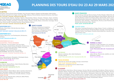 Planning des tours d’eau du 23 au 29/03/2026