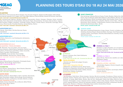 Planning des Tours d’Eau du 18 au 24 mai 2026