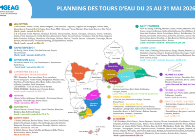 Planning des tours d’eau du 25 au 31 mai 2026