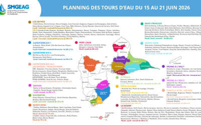 Planning des tours d&rsquo;eau du 15 au 21 juin 2026