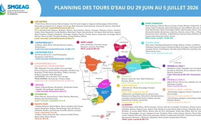 Planning des tours d&rsquo;eau du 29 juin au 5 juillet 2026