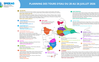 Planning des tours d&rsquo;eau du 20 au 26 juillet