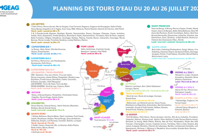 Planning des tours d’eau du 20 au 26 juillet