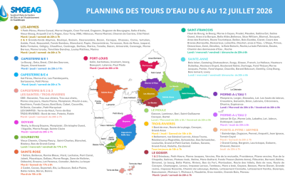 Planning des tours d&rsquo;eau du 06 au 12 juillet 2026