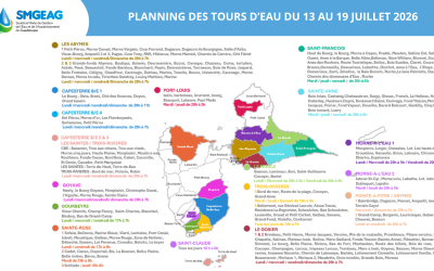 Planning des tours d&rsquo;eau du 13 au 19 juillet 2026