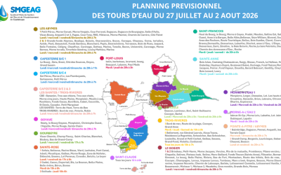 Planning des tours d&rsquo;eau du 27 juillet au 2 aout