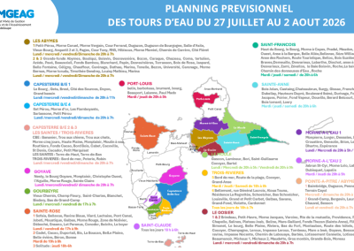 Planning des tours d&rsquo;eau du 27 juillet au 2 aout