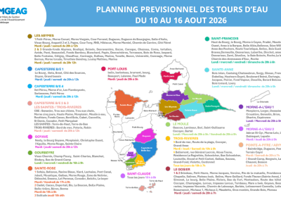 Planning prévisionnel des tours d’eau du 10 au 16 Aout