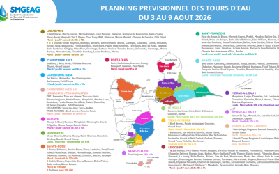 Planning prévisionnel des tours d&rsquo;eau du 3 au 9 aout