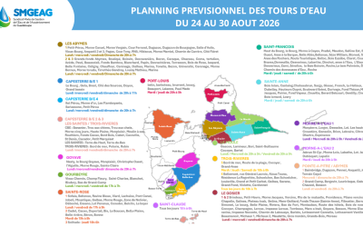 Planning des tours d&rsquo;eau du 24 au 30 août 2026