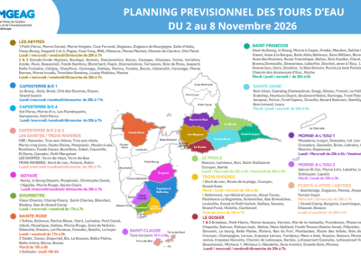 Planning des tours d’eau du 2 au 8 novembre 2026
